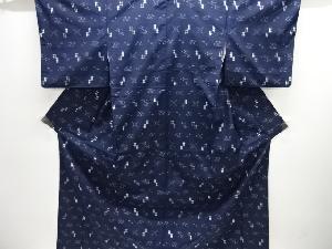 絣柄織り出し手織り紬着物